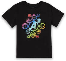 Avengers Rainbow Icon Kids' T-Shirt - Black - 3-4 Years