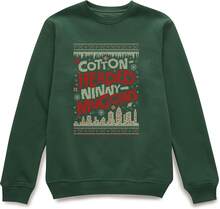 Elf Cotton-Headed-Ninny-Muggins Knit Christmas Jumper - Forest Green - XL