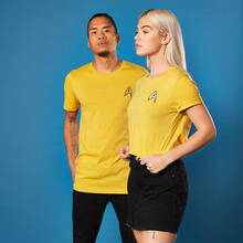 Embroidered Commander Star Trek T-shirt - Yellow - M - Yellow