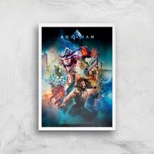 DC Aquaman Giclee Art Print - A3 - White Frame