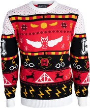 Harry Potter Hogwarts Christmas Knitted Jumper - Red - M