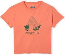 Batman Villains Poison Ivy Women's Cropped T-Shirt - Coral - S - Burgundy Acid Wash