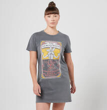 Stranger Things Demogorgon Tarot Card Women's T-Shirt Dress - Black Acid Wash - S - Black Acid Wash