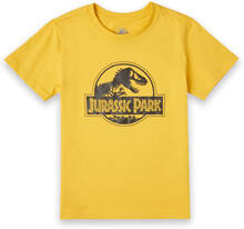 Jurassic Park Metallic Print Logo Kids' T-Shirt - Yellow - 3-4 Years - Safety Yellow