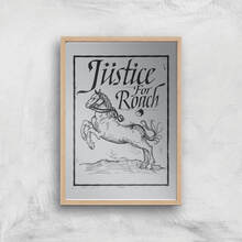 The Witcher Justice For Roach Giclee Art Print - A4 - Wooden Frame