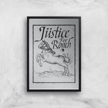 The Witcher Justice For Roach Giclee Art Print - A4 - Black Frame