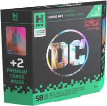 HRO Hybrid NFT Trading Cards: DC Unlock The Multiverse - 8 Pack Starter Pack + 2 Premium Cards