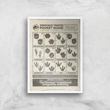 Jurassic World Dino Tracks Pocket Guide Giclee Art Print - A3 - White Frame