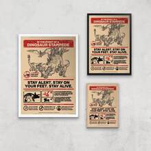 Jurassic World How To Survive A Stampede Giclee Art Print - A4 - Print Only