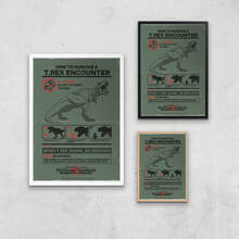 Jurassic World How To Survive A T-Rex Encounter Giclee Art Print - A4 - Print Only