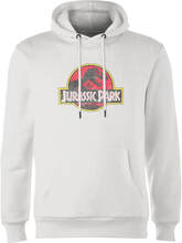 Jurassic Park Logo Vintage Hoodie - White - S - White