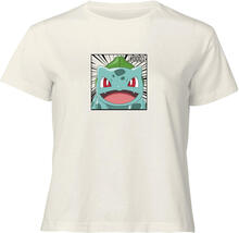 Pokémon Pokédex Bulbasaur #0001 Women's Cropped T-Shirt - Cream - XS
