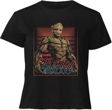 Guardians of the Galaxy I Am Retro Groot! Women's Cropped T-Shirt - Black - XS