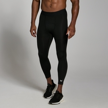 Męskie legginsy bazowe o długości ¾ z kolekcji Training MP – czarne - XS