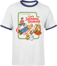 Let's Summon Demons Men's Ringer T-Shirt - White/Navy - XS - White/Black