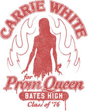 Carrie Carrie White For Prom Queen Unisex Ringer T-Shirt - White/Red - XS - White/Red