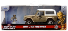 Jada Hollywood Rides 1:32 Scale Diecast 1973 Ford Bronco Hardtop With Groot Figure