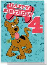 Scooby Doo 4th Birthday Greetings Card - Standard Card