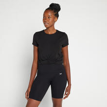  MP Women's Composure Twist Front Crop T-Shirt - Black - XXS