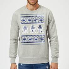 Star Wars R2D2 Christmas Knit Grey Christmas Jumper - L