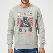 Star Wars Darth Vader Face Knit Grey Christmas Jumper - S