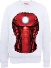 Marvel Avengers Assemble Iron Man Chest Burst Sweatshirt - White - XL - White