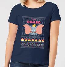 Disney Classic Dumbo Women's Christmas T-Shirt - Navy - S