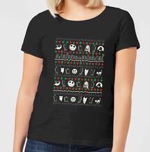 Nightmare Before Christmas Jack Sally Zero Faces Women's T-Shirt - Black - S