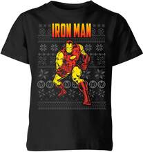 Marvel Avengers Classic Iron Man Kids Christmas T-Shirt - Black - 3-4 Years