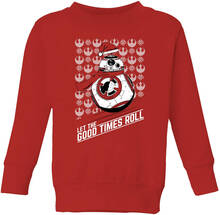 Star Wars Let The Good Times Roll Kids Christmas Jumper - Red - 7-8 Years