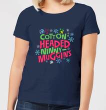 Elf Cotton-Headed Ninny-Muggins Women's Christmas T-Shirt - Navy - M