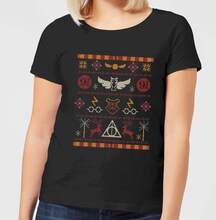 Harry Potter Knit Women's Christmas T-Shirt - Black - S