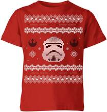 Star Wars Stormtrooper Knit Kids' Christmas T-Shirt - Red - 5-6 Years - Red