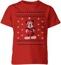 Disney Mickey Scarf Kids' Christmas T-Shirt - Red - 5-6 Years - Red