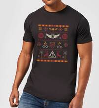 Harry Potter Knit Men's Christmas T-Shirt - Black - S