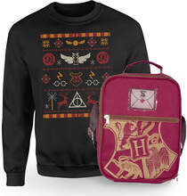 Harry Potter Hogwarts Sweatshirt & Bag Bundle - Black - Men's - S - Black