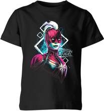 Captain Marvel Neon Warrior Kids' T-Shirt - Black - 11-12 Years - Black