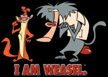 I Am Weasel Characters Men's T-Shirt - Black - 4XL
