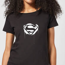 Justice League Graffiti Superman Women's T-Shirt - Black - S - Black