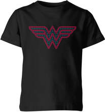Justice League Wonder Woman Retro Grid Logo Kids' T-Shirt - Black - 3-4 Years - Black