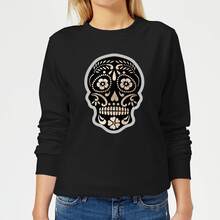 Day Of The Dead Skull Women's Sweatshirt - Black - 5XL