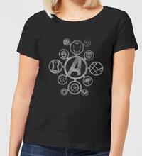 Avengers Distressed Metal Icon Women's T-Shirt - Black - S