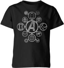 Avengers Distressed Metal Icon Kids' T-Shirt - Black - 3-4 Years