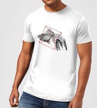 Florent Bodart Fish In Geometry Men's T-Shirt - White - 5XL - White