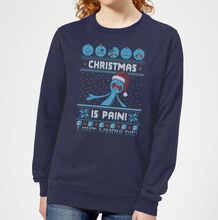 Rick and Morty Mr Meeseeks Pain Women's Christmas Jumper - Navy - XS