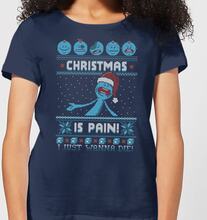 Rick and Morty Mr Meeseeks Pain Women's Christmas T-Shirt - Navy - L