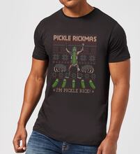 Rick and Morty Pickle Rick Men's Christmas T-Shirt - Black - S