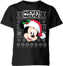 Disney Classic Mickey Mouse Kids Christmas T-Shirt - Black - 3-4 Years