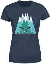 Bike and Mountains Women's Christmas T-Shirt - Navy - XS