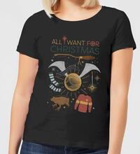 Harry Potter All I Want Women's Christmas T-Shirt - Black - S